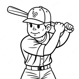 Page A Colorier De Joueur De Baseball Balancant Une Batte 10603-1607