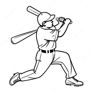 Page A Colorier De Joueur De Baseball Balancant Une Batte 10603-1608