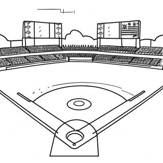 Page A Colorier De Terrain De Baseball Avec Des Joueurs 10604-2097