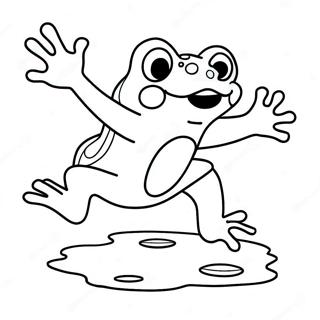 Page De Coloriage De Grenouille Coloree Sautant 106129-43569