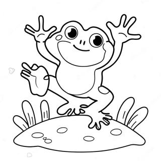 Page De Coloriage De Grenouille Coloree Sautant 106129-43570