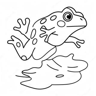 Page De Coloriage De Grenouille Coloree Sautant 106129 43572