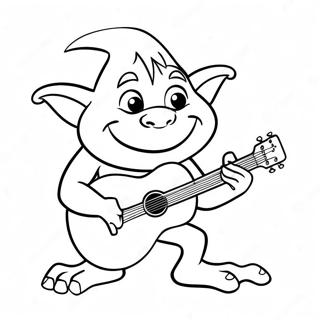 Page De Coloriage De Floyd Le Troll Jouant De La Guitare 106336-43729