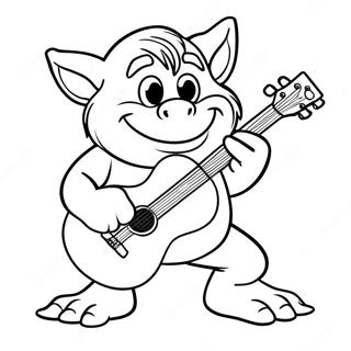 Page De Coloriage De Floyd Le Troll Jouant De La Guitare 106336-43730