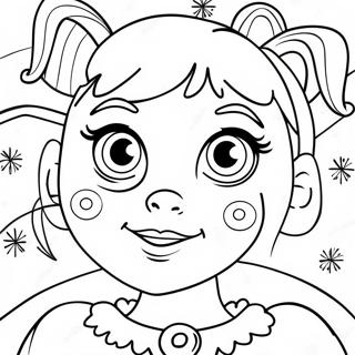 Page De Coloriage De Cindy Lou Who Avec Un Sapin De Noel 106440-43813