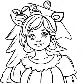 Page De Coloriage De Cindy Lou Who Avec Un Sapin De Noel 106440-43816