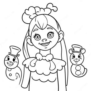 Page De Coloriage De Cindy Lou Who Avec Ses Amis De Whoville 106442-43824