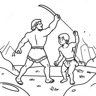 David Et Goliath Pages À Colorier