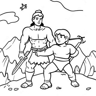 Page De Coloriage David Et Goliath 106668-43986