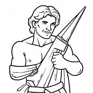 Page De Coloriage David Courageux Avec Une Fronde 106671 43997