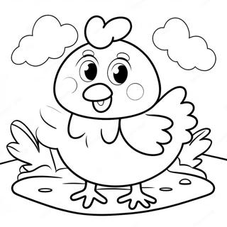 Page De Coloriage De Nugget De Poulet Heureux Avec Des Visages 106976-44234