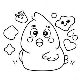 Page De Coloriage De Nugget De Poulet Heureux Avec Des Visages 106976-44235