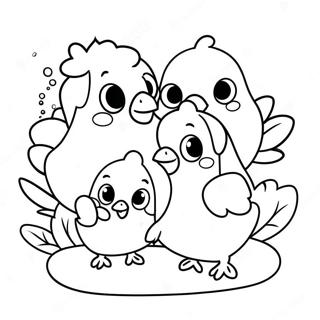 Page De Coloriage De La Famille De Nuggets De Poulet Mignons 106977-44237