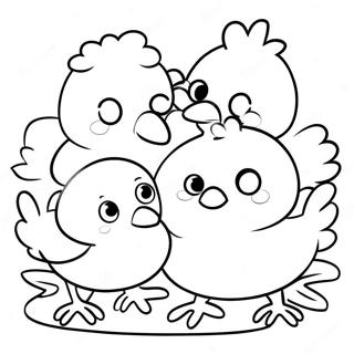 Page De Coloriage De La Famille De Nuggets De Poulet Mignons 106977-44238
