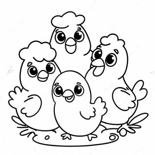Page De Coloriage De La Famille De Nuggets De Poulet Mignons 106977-44239