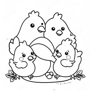 Page De Coloriage De La Famille De Nuggets De Poulet Mignons 106977-44240