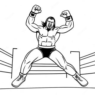 Page De Coloriage De Lutteur De La Wwe Sautant Sur Un Adversaire 107026-44269