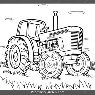 Page De Coloriage De Tracteur Case Avec Un Fermier 107055 44301