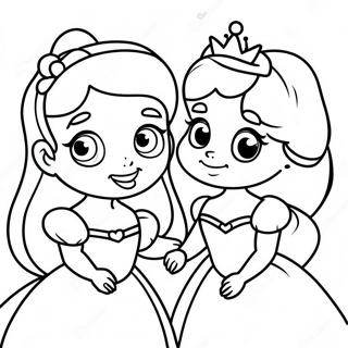 Page De Coloriage De Princesses Disney Mignonnes Amoureuses 107077-44310