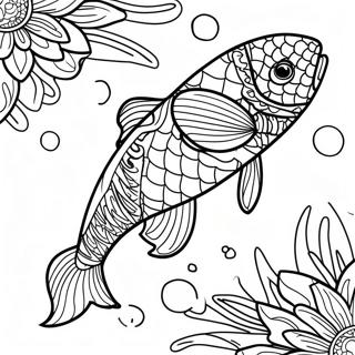 Aventures De Poissons Koi Pages À Colorier