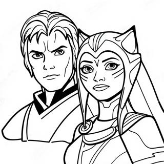 Page De Coloriage Ahsoka Tano Et Anakin Skywalker 107258-44468