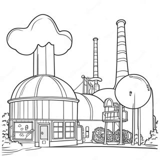 Page De Coloriage De Lusine Coloree De Willy Wonka 107281 44476