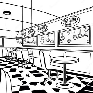 Page De Coloriage De Diner Vintage Des Annees 1950 107306-44494