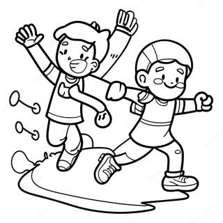 Page De Coloriage Enfants Energiques En Train De Faire De Lexercice 107384-44553