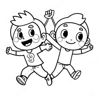 Page De Coloriage Enfants Energiques En Train De Faire De Lexercice 107384-44555