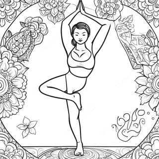 Page De Coloriage Postures De Yoga Flexibles 107387-44568