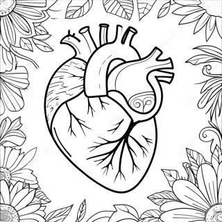 Page De Coloriage Coloree De Lanatomie Du Coeur 107437-44597
