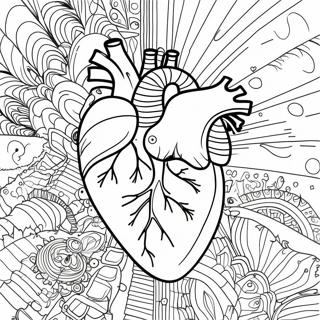 Page De Coloriage Coloree De Lanatomie Du Coeur 107437-44600