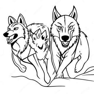 Page De Coloriage De Meute De Loups De Bois Courant 107464-44625