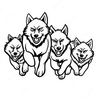 Page De Coloriage De Meute De Loups De Bois Courant 107464-44627