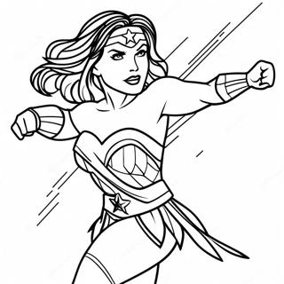 Page De Coloriage De Wonder Woman En Action 107666-44774