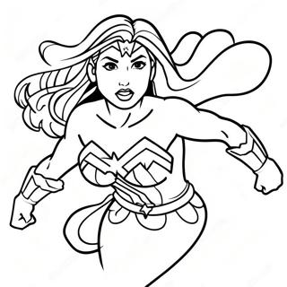 Page De Coloriage De Wonder Woman En Action 107666-44776