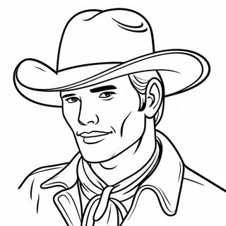 Page De Coloriage Dun Chanteur De Country Portant Un Chapeau De Cowboy 107694-44801