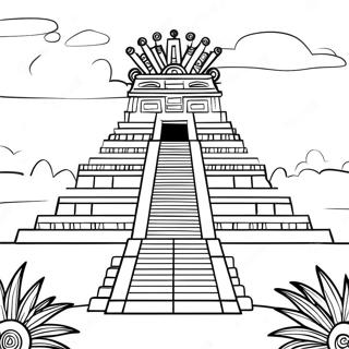 Page De Coloriage Du Temple Azteque 107770 44859