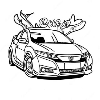 Page De Coloriage De La Voiture De Sport Honda Civic 107897-44953