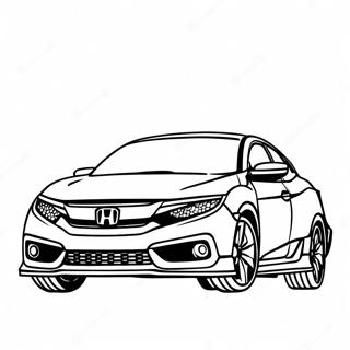 Page De Coloriage De La Voiture De Sport Honda Civic 107897-44954