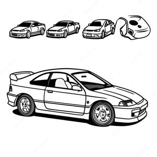 Page De Coloriage De La Voiture De Sport Honda Civic 107897-44955