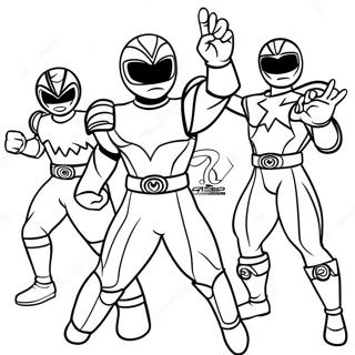 Page A Colorier De Lequipe Des Mighty Morphin Power Rangers 10792-1131