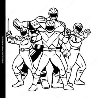 Page A Colorier De Lequipe Des Mighty Morphin Power Rangers 10792-1132