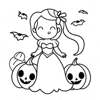 Ariel Avec Des Citrouilles Dhalloween Page De Coloriage 108024-45057