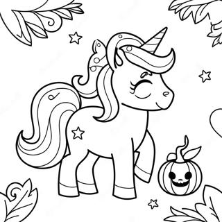 Page De Coloriage Licorne Dhalloween Scintillante 108153-45153