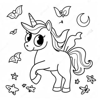 Page De Coloriage Licorne Dhalloween Effrayante Avec Des Fantomes 108155 45164