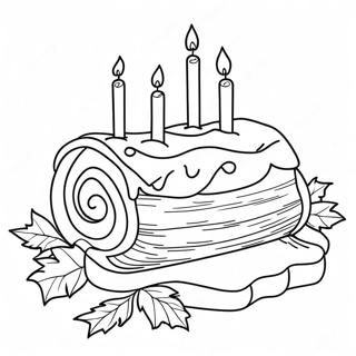 Page De Coloriage De Buche De Yule Festive 108257-45234