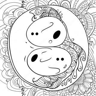 Page De Coloriage Yin Yang Avec Des Animaux 108364-45327