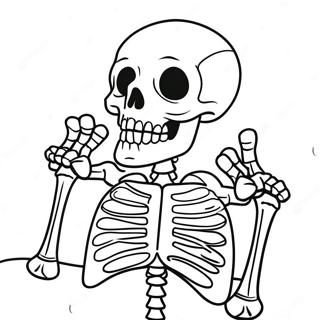 Page De Coloriage Dhumour Noir Avec Un Squelette Sarcastique 108464 45397