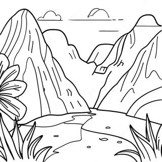 Page De Coloriage De Paysage Colore Du Perou 108565-45473